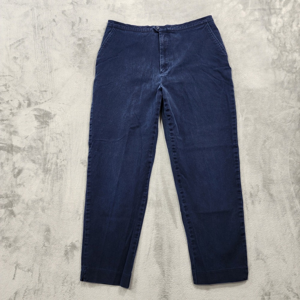 Vintage Eddie Bauer Pants Womens 12 Blue‎ High Rise Tapered Ankle Preppy Office